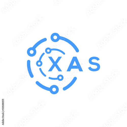 XAS technology letter logo design on white  background. XAS creative initials technology letter logo concept. XAS technology letter design. photo