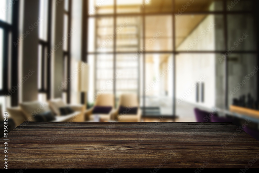Desk wood space platform at office For product display montage... Desk wood space platform at office For product display montage...
