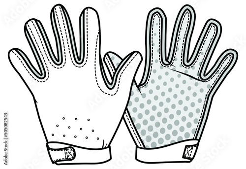 grip gloves vector illustration flat sketch