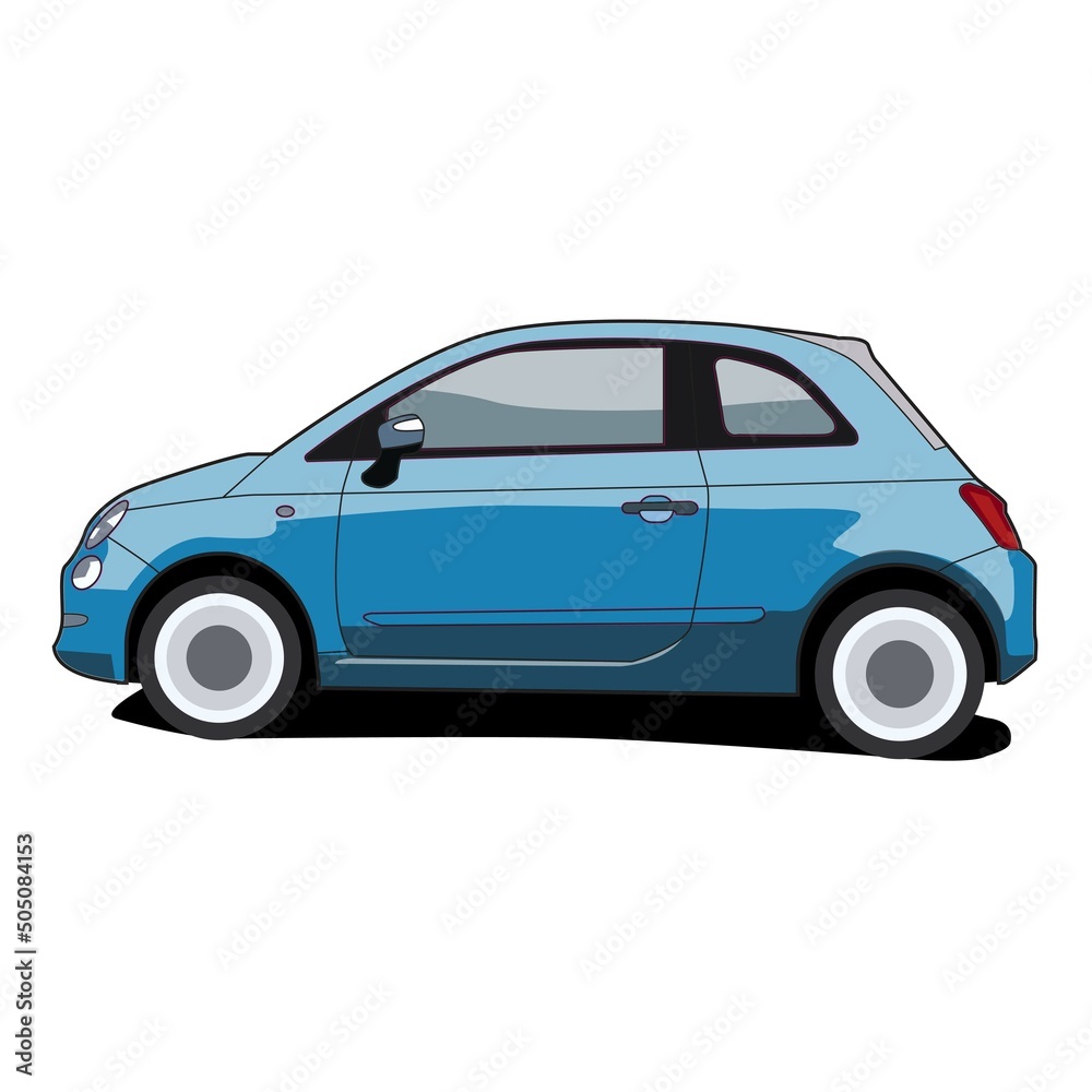 small vintage city car side view vector design