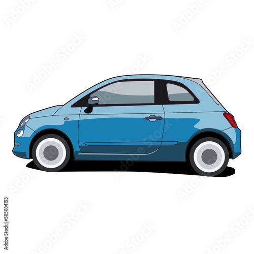 small vintage city car side view vector design