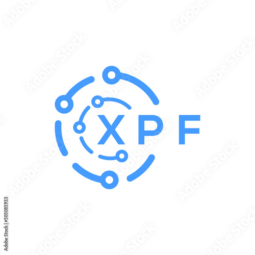 XPF technology letter logo design on black  background. XPF creative initials technology letter logo concept. XPF technology letter design.
 photo