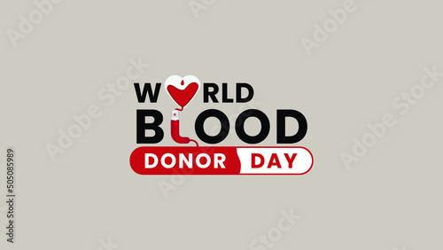 Vector graphic of world blood donor day greeting text. With red blood flow illustration. Suitable for making greeting card on world blood donor day events