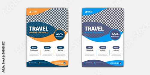 Travel flyer for agency or vacation flyer template