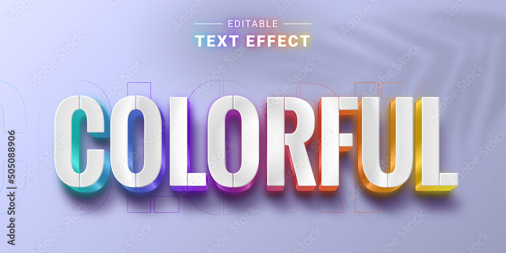 Editable Glowing Text Effect. Cinematic style Stock Vector | Adobe Stock