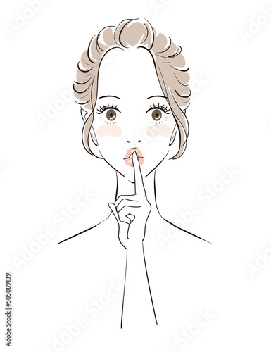 きれいな女性の内緒ポーズ