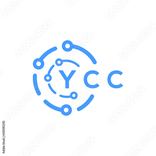 YCC technology letter logo design on black  background. YCC creative initials technology letter logo concept. YCC technology letter design.
 photo