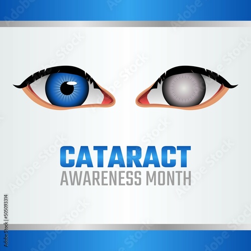 vector graphic of cataract awareness month good for cataract awareness month celebration. flat design. flyer design.flat illustration.