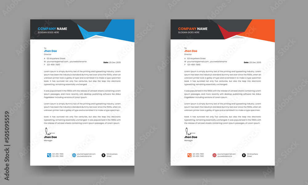 Professional Modern Letterhead design for company and business