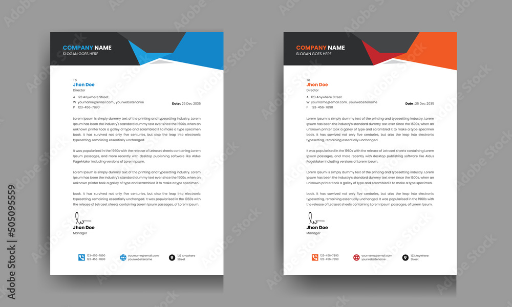 Professional Modern Letterhead design for company and business Professional Modern Letterhead design for company and business
