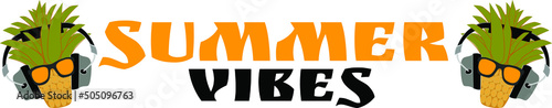 Foto Vector emblem with text on the theme of summer
