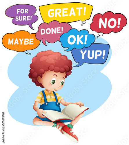 Boy with many words in his head