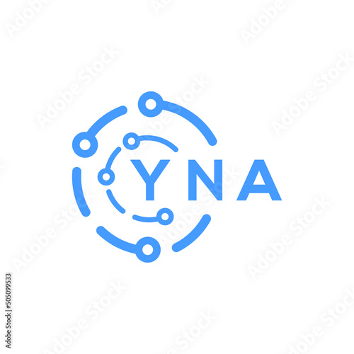 YNA technology letter logo design on white  background. YNA creative initials technology letter logo concept. YNA technology letter design. photo