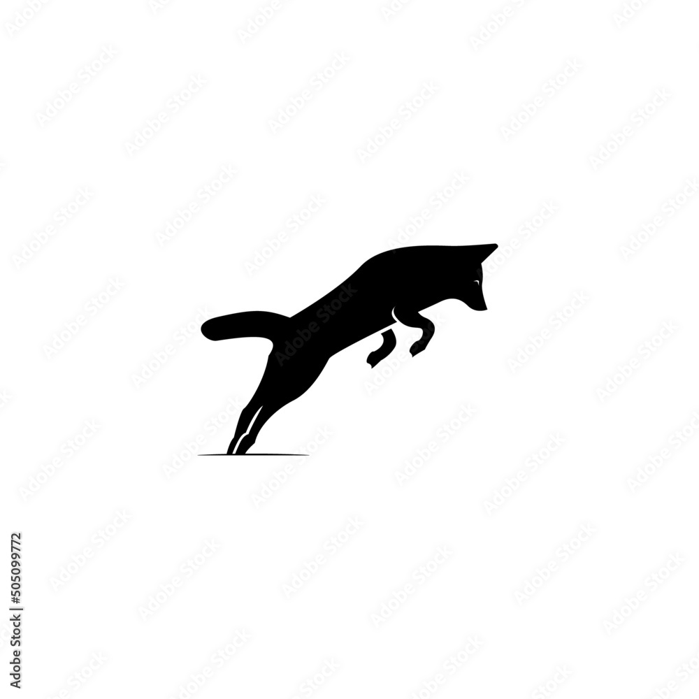 fox jump Logo Template vector icon illustration design.