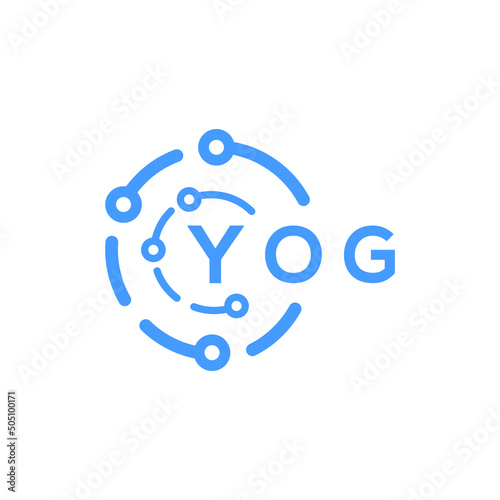 YOG technology letter logo design on white  background. YOG creative initials technology letter logo concept. YOG technology letter design. photo