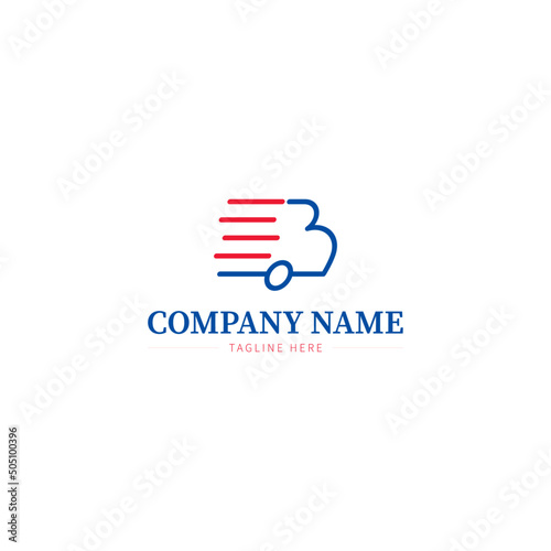 Letter B Truck logo, cargo logo, cargo delivery truck, logistics logo