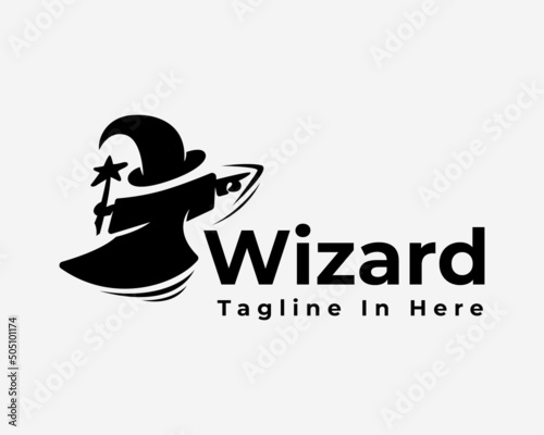 black magician touch move fast logo icon symbol illustration inspiration