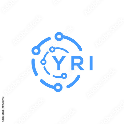 YRI technology letter logo design on white  background. YRI creative initials technology letter logo concept. YRI technology letter design. photo