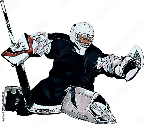 Color vector image of the goalkeeper of the hockey team