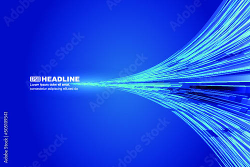 Converging line vector digital technology concept abstract background