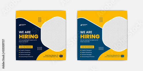 We are hiring social media job post banner tamplate