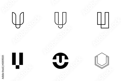 monogram letter u logo design templates inspiration