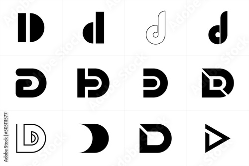 monogram letter d logo design templates inspiration