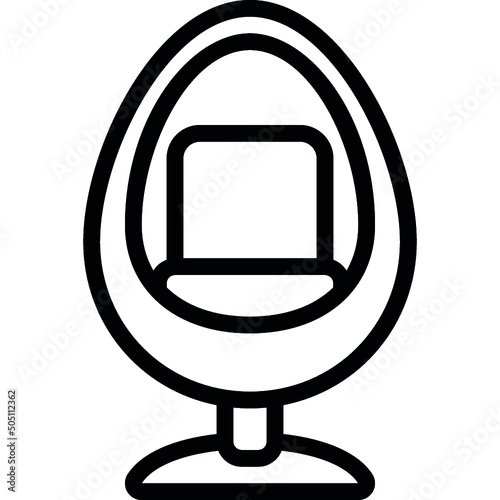 Egg Chair Stool Icon