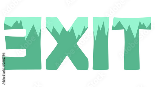Obraz na płótnie EXIT text , on a white background. Graphic, illustration, button, web, website, caption, badge, image, poster w salonie
