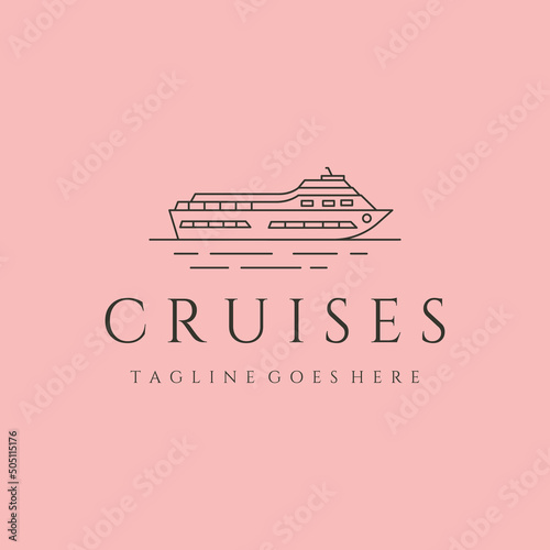 cruises line art logo vector symbol illustration design