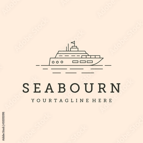seabourn on the ocean line art logo vector symbol illustration design © garisium