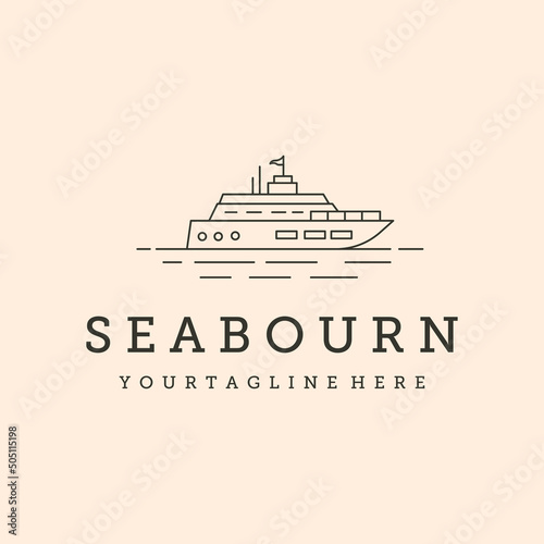 seabourn on the ocean line art logo vector symbol illustration design