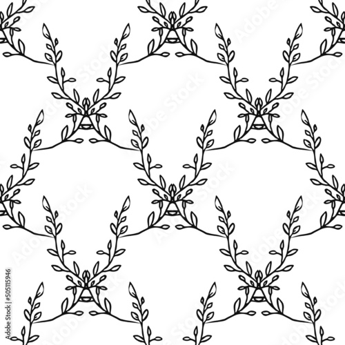 Seamless floral wallpaper. Doodle vector with floral ornament. Vintage floral decor