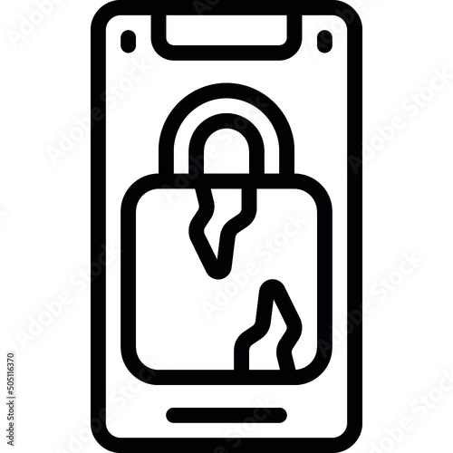 Broken Lock Phone Icon