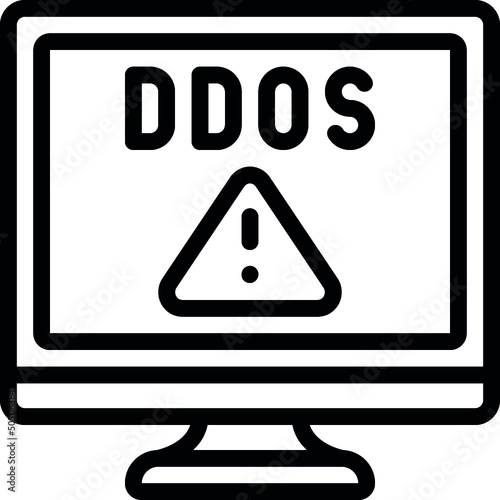 DDOS Warning Computer Icon