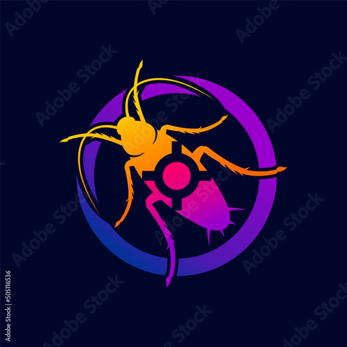 pest control logo with cockroach concept