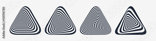 Abstract striped design element. Optical art. 3d vector illustration for brochure, annual report, magazine, poster, presentation, flyer and banner.  Сan be used as design element, emblem or icon.