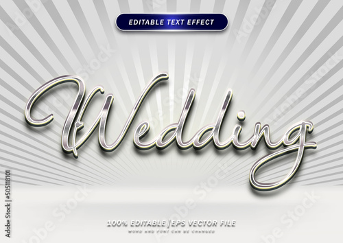 Typogrphy wedding text effect. editable font effect