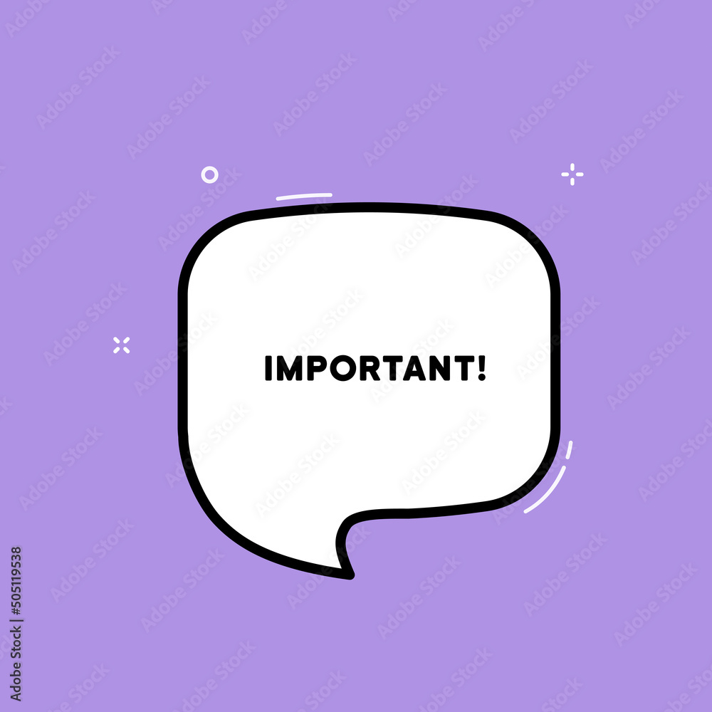 Speech bubble with Important text. Boom retro comic style. Pop art style. Vector line icon for Business and Advertising Speech bubble with Important text. Boom retro comic style. Pop art style. Vector line icon for Business and Advertising