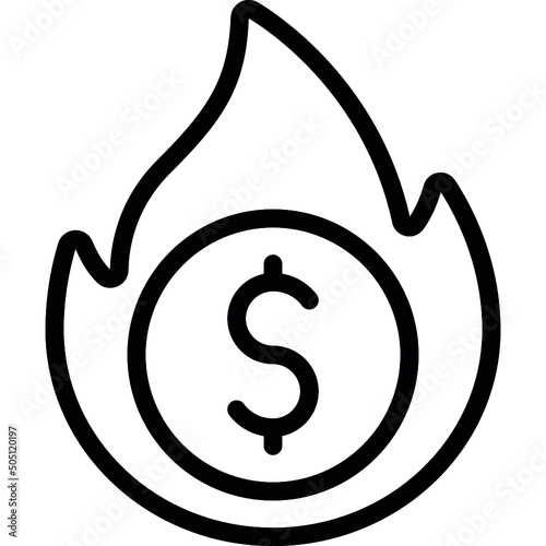 Money Fire Icon