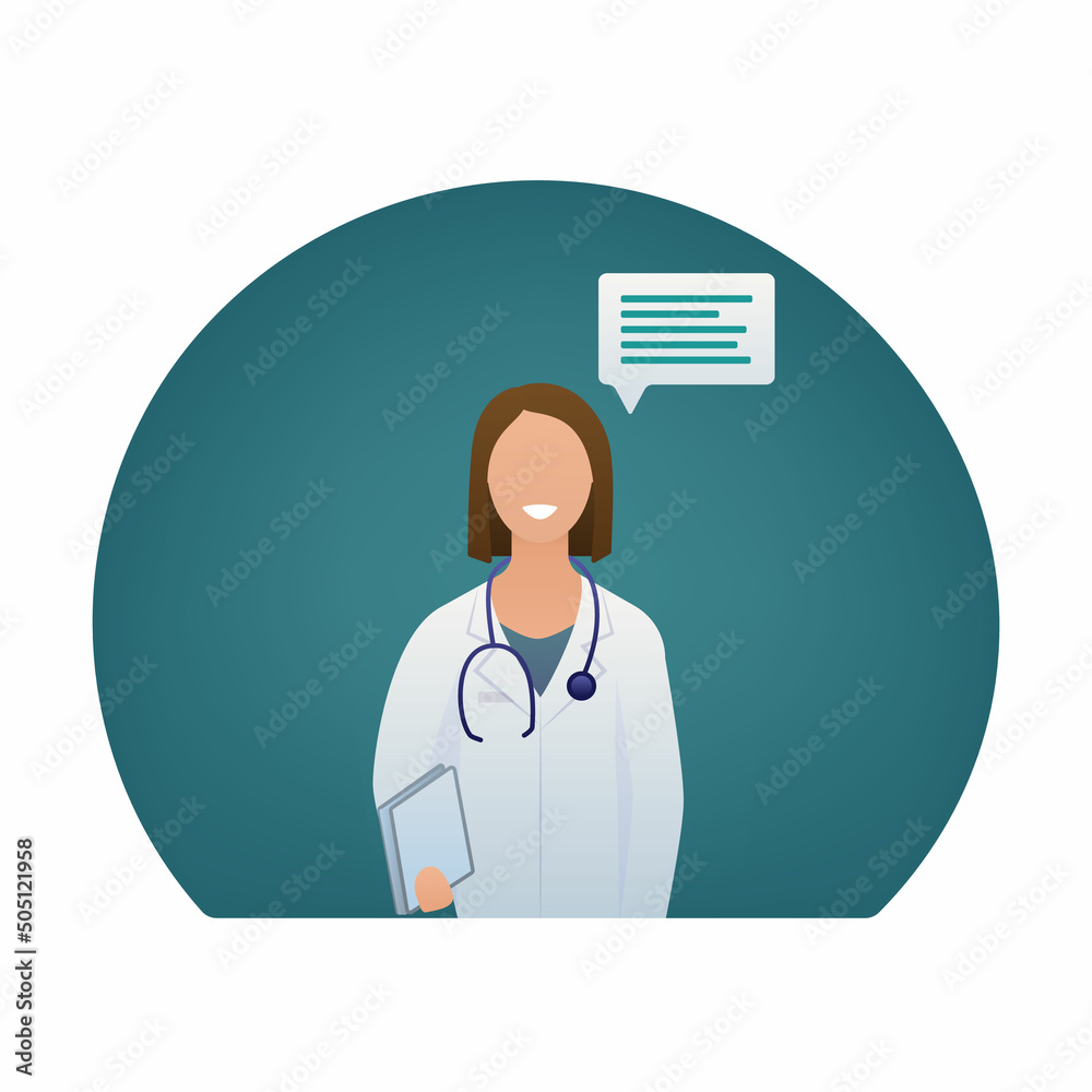 vector flat illustration of doctor consultation. the concept of a recommendation from a doctor, a conversation with a medical specialist, therapist vector flat illustration of doctor consultation. the concept of a recommendation from a doctor, a conversation with a medical specialist, therapist