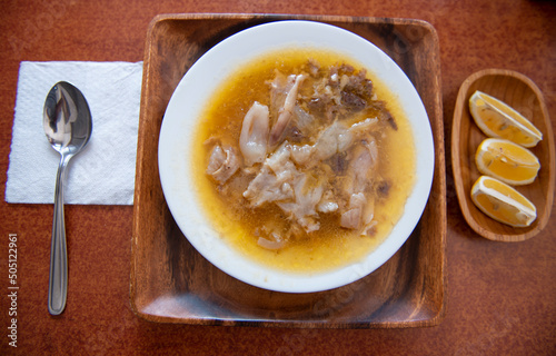 traditional Turkish soup, "Kelle paça çorba"