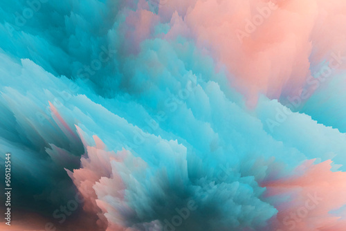 Abstract generative art 3d illustration. Dynamic frozen lava background. Stylish digital texture
