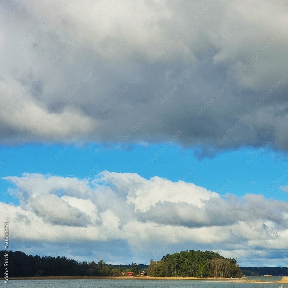 clouds over the lake