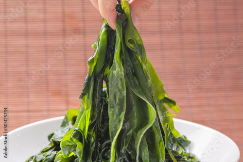 Marine green food gourmet kelp wakame