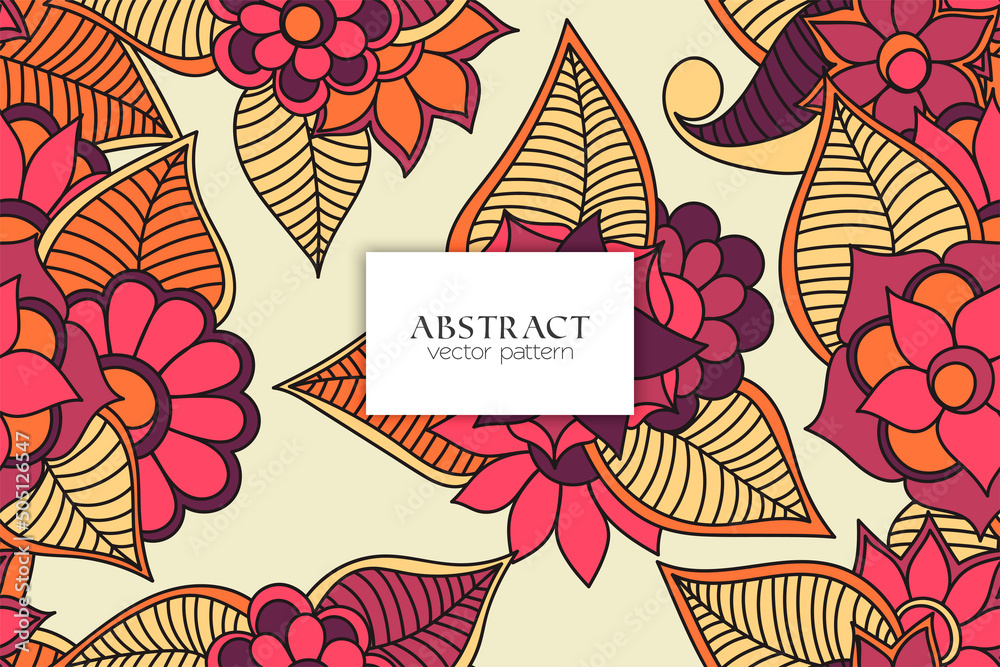 Naklejka premium Abstract Seamless Floral Pattern in vector