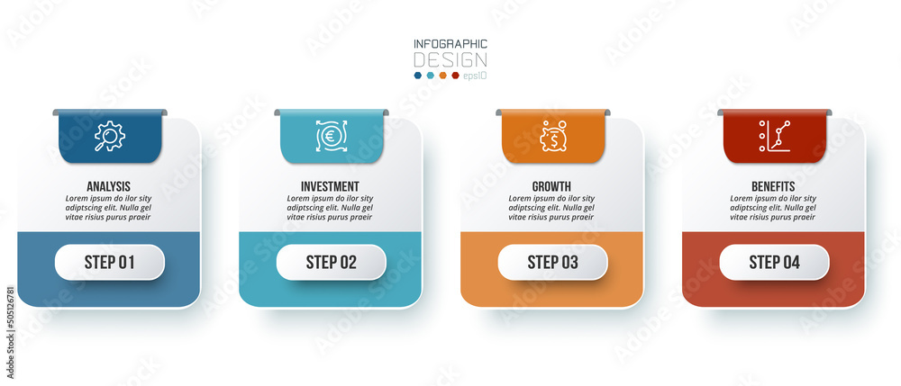 Infographic template business concept with step.
Infographic template business concept with step.