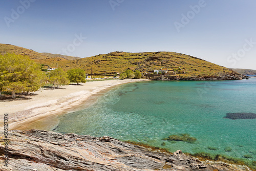 Fototapeta Naklejka Na Ścianę i Meble -  Naoussa or Aosa beach of Kythnos island, Greece