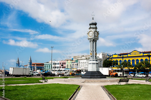 Praça do Relógio at Ver-o-Peso Market, landmarks of Belém, Pará, Amazon, Brazil.