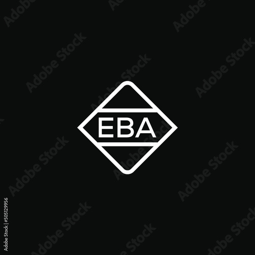 EBA 3 letter design for logo and icon.EBA monogram logo.vector illustration with black background. photo